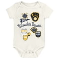 thumbnail image 3 of Newborn Outerstuff Milwaukee Brewers Home Plate 3-Piece Creeper Set, 3 of 4