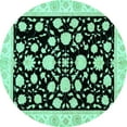 thumbnail image 1 of Ahgly Company Machine Washable Indoor Round Oriental Turquoise Blue Traditional Area Rugs, 6' Round, 1 of 4