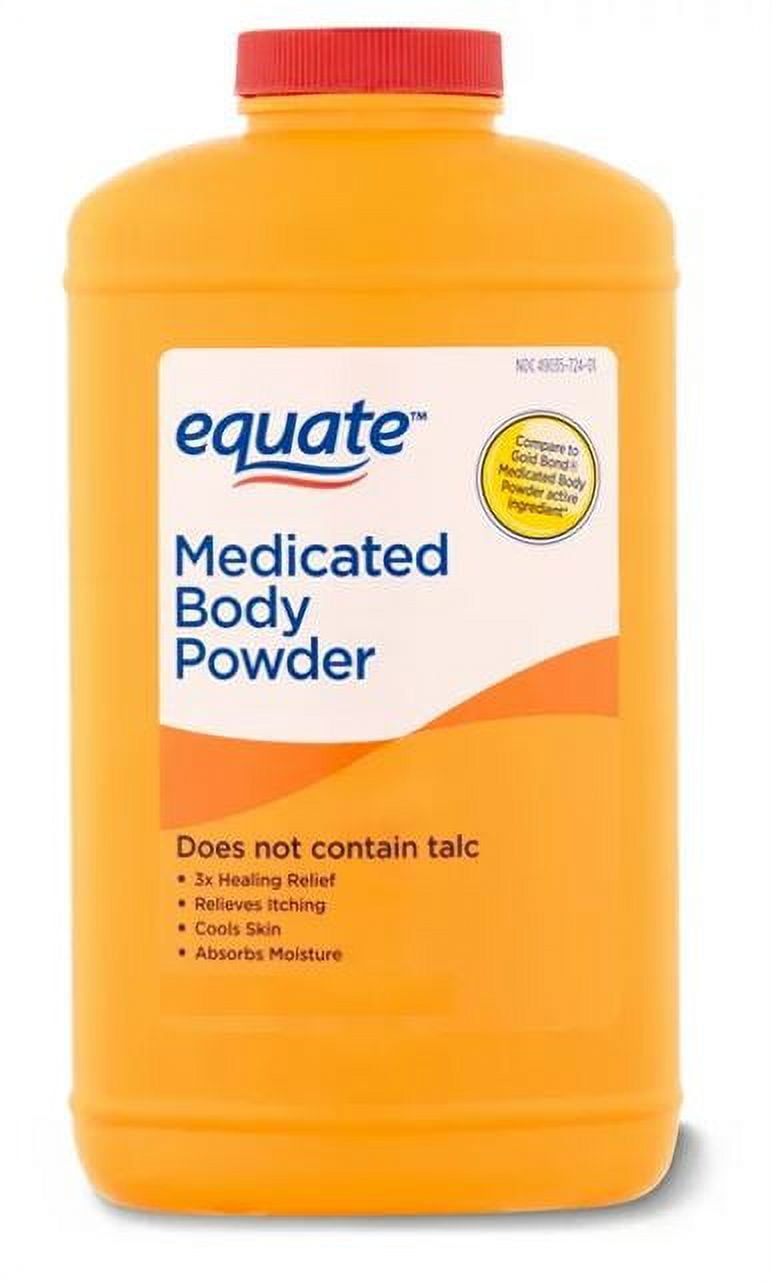 (4 pack) Equate Medicated Body Powder, Unscented, 4 oz, Compare to Gold Bond® Medicated Body Powder Active Ingredient