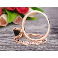 thumbnail image 2 of Emerald Cut 2 Carat Black Diamond Moissanite Engagement Ring On 10K Rose Gold Wedding Set Bridal Set Art Deco Gift For Her, 2 of 5