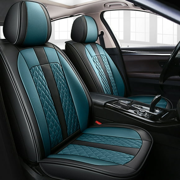 Maidao Car Seat Covers Leather Full Set for Chevrolet for blazer 2019-Present 5 Seats Waterproof Soft Front Rear Cushion Protector Black and Blue