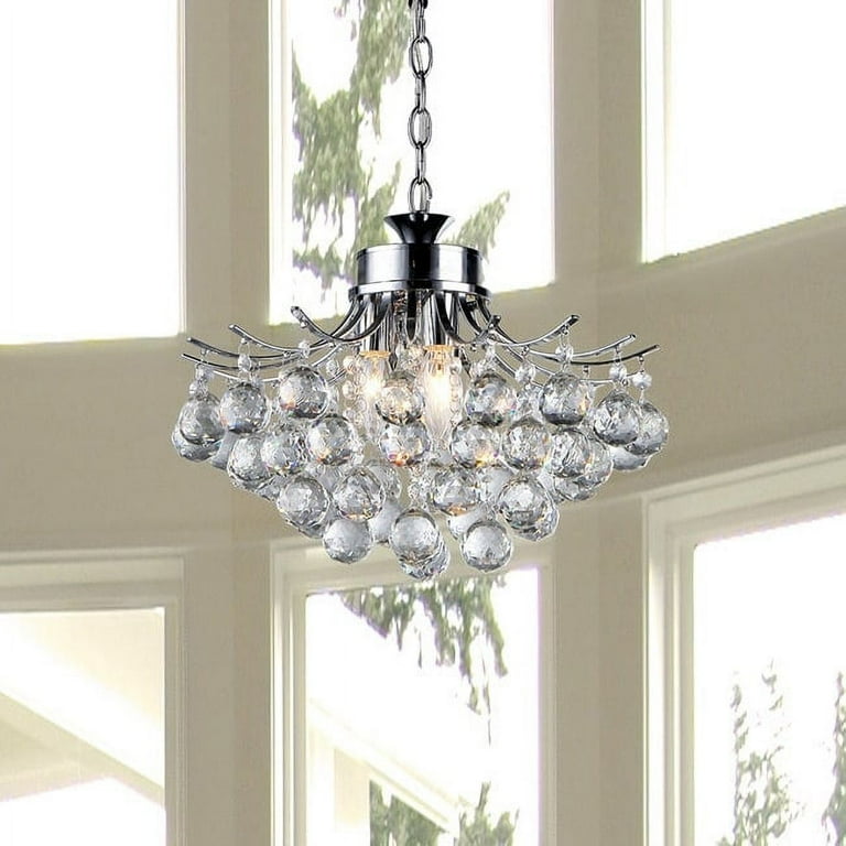 ルミナベッラMessalina SO4 peodant　chrome Roman Crystal 4-Light Chrome Chandelier - Indoor Lighting