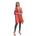 thumbnail image 3 of Beautybatik Multicoloured Boho Stripe Caftan Women Tunic Top Blouse Plus Size 1X, 3 of 5