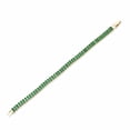 thumbnail image 4 of Gold-Tone Brass Cubic Zirconia Link Chain Smooth Tennis Bracelet Sea Green T166, 4 of 5