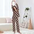 thumbnail image 5 of FORMRS Womens Pajama Set Long Sleeve Top and Pants with Pockets Soft Comfy Lounge Sleepwear, Sizes S-2XL, Checkered Stars Pattern, 5 of 7