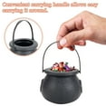 thumbnail image 6 of Deago 6 Pcs Halloween Candy Holder Skull Mini Buckets Novelty Plastic Black Cauldron Halloween Witches Cauldron Kettle Party Favors for Halloween Party Decor, 6 of 9