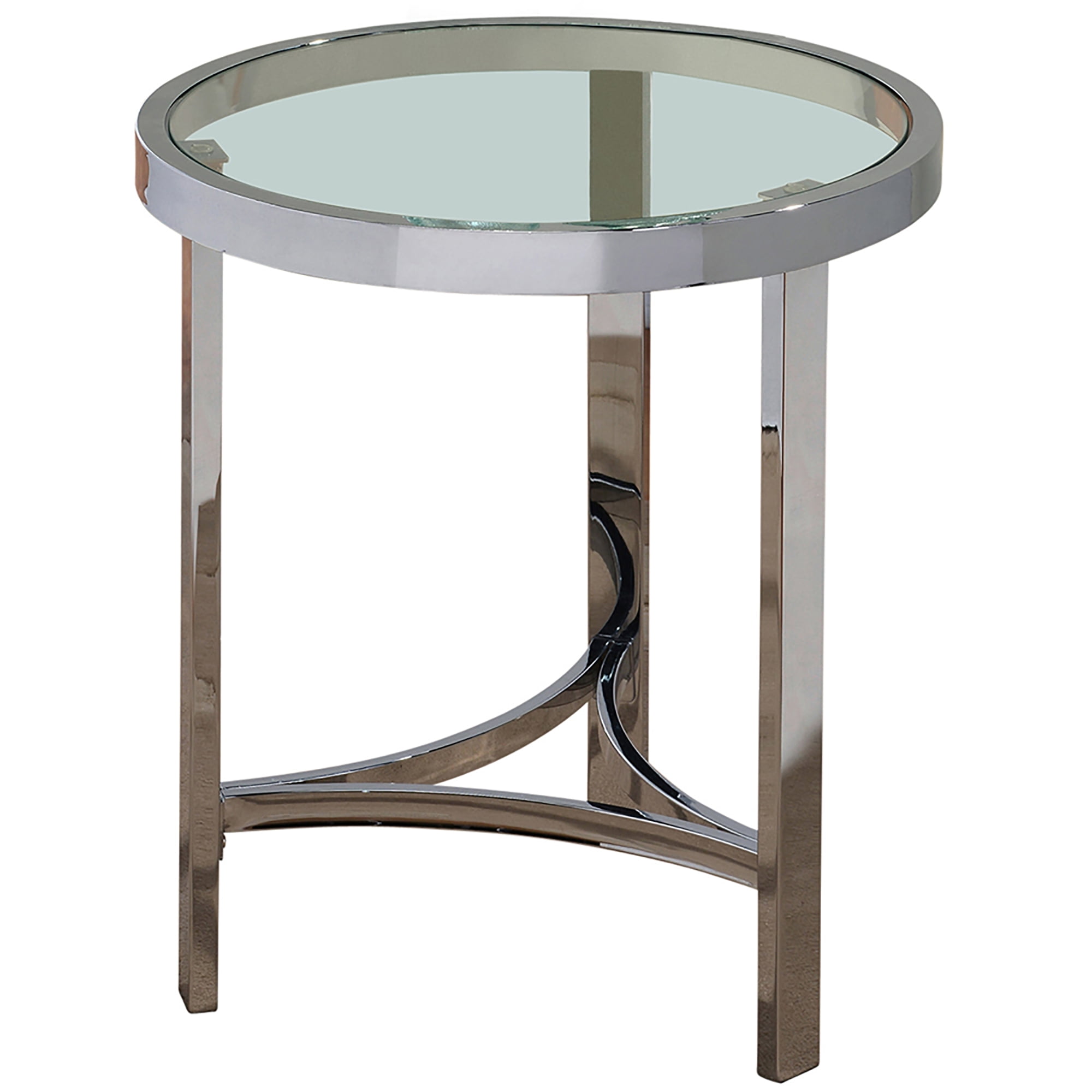 Contemporary Metal & Glass Accent Table