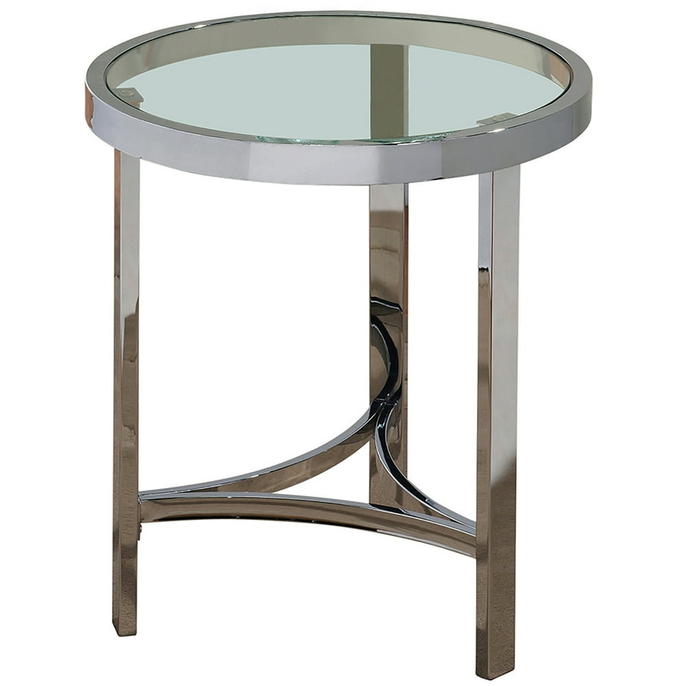 Contemporary Metal & Glass Accent Table