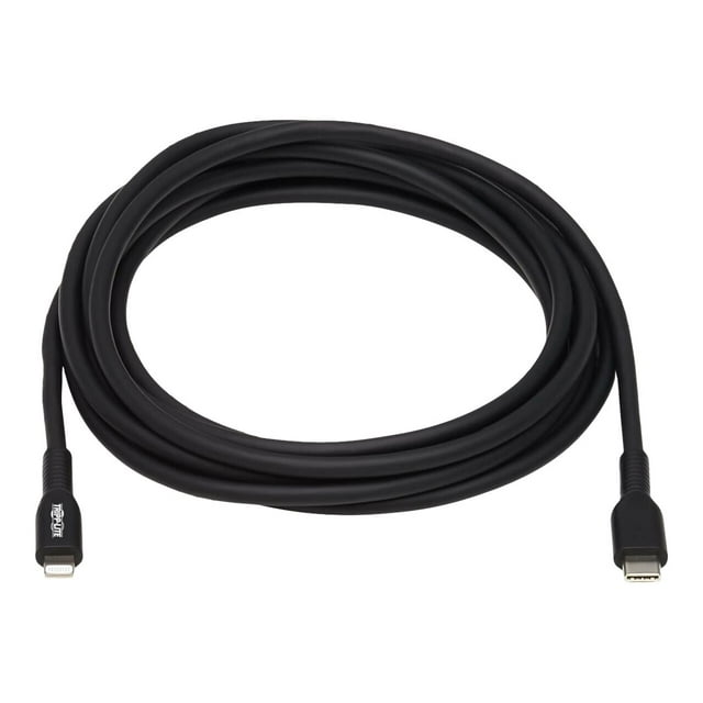Eaton Tripp Lite Series USB-C to Lightning Sync/Charge Cable (M/M), MFi Certified, Black, 3 m (9.8 ft.) - Lightning cable - 24 pin USB-C male to Lightning male - 10 ft - black