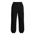 thumbnail image 6 of ZHYou No Boundarie Fleece Sweatpants for Women Casual Soft Stretch High Waist Cuffed Leg Loose Fall Winter Pants with Pockets,Black,Size M, 6 of 7