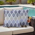 thumbnail image 5 of Outdoor Pillow Covers Pack of 2, Mid Century Flower Texture Waterproof Throw Pillowcase Cushion Cases, Retro Blue Gray Floral Art Decorative Pillow Cover for Couch Sofa Home Bed Patio, 5 of 9