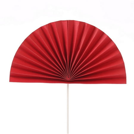 

6Pcs Chinese Style Folding Fan Adornment Decorative Folding Fan Prop (Red)