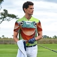 thumbnail image 3 of Fotbe Flying Frog On Branch Camiseta Polo de Golf para Hombre con Estampado – Camisa Deportiva Transpirable con Cuello Abotonado-Large, 3 of 6