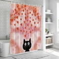 thumbnail image 6 of Valentine's Day Bathroom Shower Curtains with 12 Hooks Polyester Waterproof Shower Curtain for Stalls and Bathtubs Pink Red Love Heart Cartoon Cute Black Cat Decorative Bathroom Curtain 36x72 Inches, 6 of 9