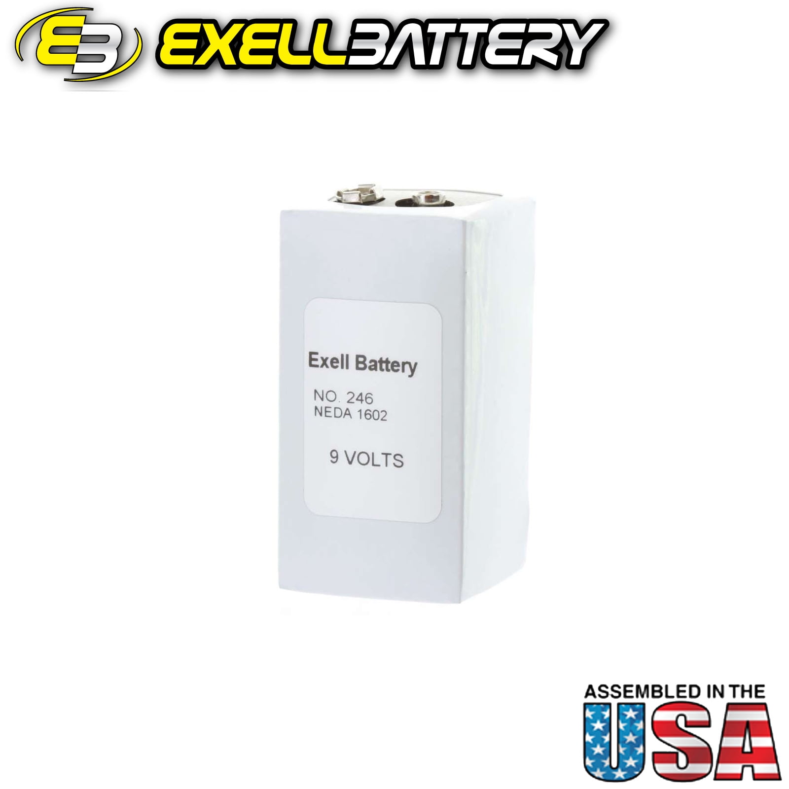 Exell 246 Alkaline 9V Battery NEDA 1602, PP6,TR6 Replaces Eveready 246