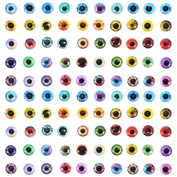 100 Pcs DIY Eyeball Patches Glass Eyeball Patches DIY Doll Making Supplies