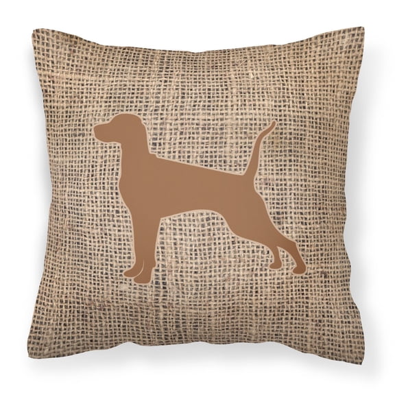 Carolines Treasures BB1105-BL-BN-PW1414 Pointer Burlap and Brown Canvas Fabric Decorative Pillow BB1105 14Hx14W