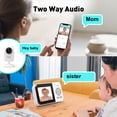 thumbnail image 3 of Simyke Dual Camera Video Baby Monitor, 2.8" LCD, Wireless, Night Vision, 2-Way Audio, App Access, 1200ft Range, Feeding Timer, Temperature Sensor, Portable for Home Use, 3 of 15