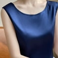 thumbnail image 5 of Women Vest Women Summer Vest Round Neck Sleeveless Smooth Satin Regular Fit Tank Tops Soft Stretchy Camisole, 5 of 6