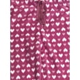 thumbnail image 2 of Womens Plush Pink Heart Print Valentine Sleep Pants Pajama Bottoms Small, 2 of 2
