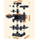 thumbnail image 4 of FEANDREA Árbol para gatos, torre grande para gatos, 64.6 pulgadas, centro de actividades para gatos con hamaca, canasta, palos de bola de piel extraíbles, condominio para gatos, gris ahumado, 4 of 6