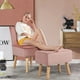 thumbnail image 4 of Costway Silla sin Brazos con Otomana, Silla de Terciopelo Respetuosa con la Piel, Silla de Ocio con Reposapiés, Silla Individual con Otomana, Silla con Otomana de Diseño Moderno para Sala de Estar., 4 of 5