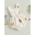 thumbnail image 3 of Coduop Baby Girl Summer Romper,Sleeveless Sun/Floral Print Bodysuit Newborn Backless Overalls, 3 of 8