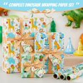 thumbnail image 4 of Dinosaur Wrapping Paper Birthday Boy - 3 Rolls Cute Dino, Jungle Animal & Crocodile Gift Wrap with Cutting Lines, Gold Ribbon & Gift Tags, Birthday, Baby Shower & Dinosaur Party Favor, 17 x 120 in, 4 of 4