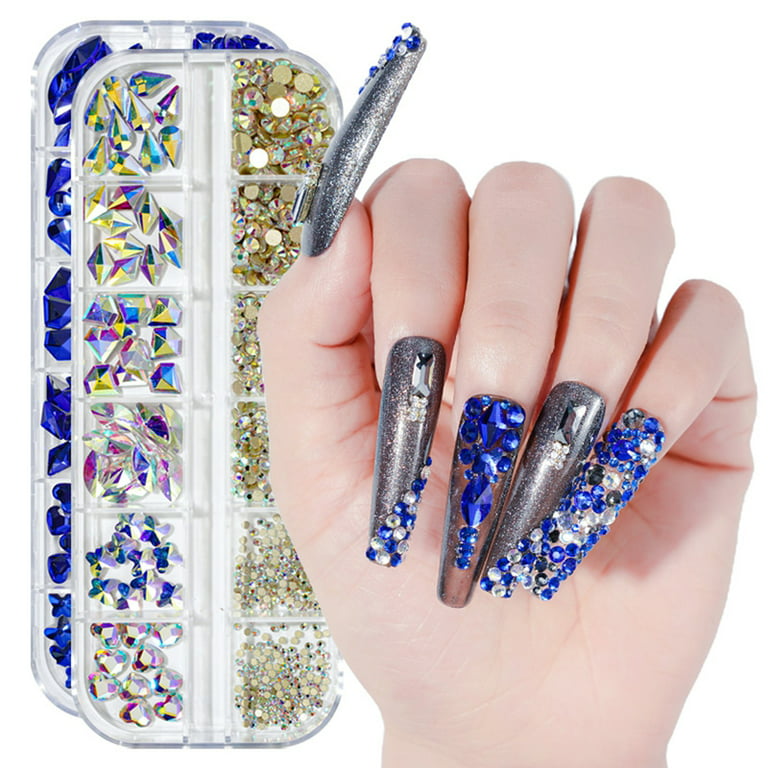 Rhinestone Nail Art Decoration 3D AB Color Crystal Glitter Gem Diamond  Multi-Size Manicure Strass DIY Nails Accessory Tools