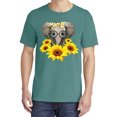 thumbnail image 2 of Wild Bobby,Elephant Sunflower Cute Love, Streetwear, Garment-Dyed Washed Look Short Sleeve T-Shirt, Emerald, Small, 2 of 3