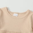 thumbnail image 4 of 2T Baby Girls Clothes 3T Girls 2PCS Fall Winter Outfits Set Solid Color Toddler Girls Long Sleeve Irregular Top Denim Pants Set Apricot, 4 of 9