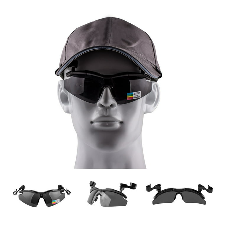 Solid Polarized Fishing Glasses Hat Visors Sport Clips Cap Clip on  Sunglasses For Men Fishing Biking Hiking Golf Tennis Eyewear