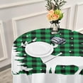 thumbnail image 6 of Coolnut Christmas Buffalo Check Round Tablecloth, Washable Oil Proof Table Cover for Kitchen Holiday Party Wedding Picnic Decoration, 6 of 7