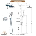 thumbnail image 6 of CASAINC 5-Spray Patterns 9.5 in. Wall Mount Dual Shower Heads in Spot Resist Brushed Nickel, 6 of 9