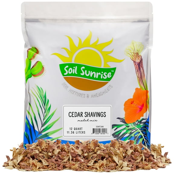 Natural Cedar Shavings Mulch / Bedding (12 Quarts), Garden Mulch and Small Animal Pet Bedding