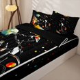 thumbnail image 3 of Erosebridal Cosmic Dirt Bike Pattern Zipper Twin Comforter Sets with Fitted Sheet and 2 Pillowcases,Galactic Planet Print Zipper Bedding Set,Black Orange Yellow,Black Reversible, 3 of 6