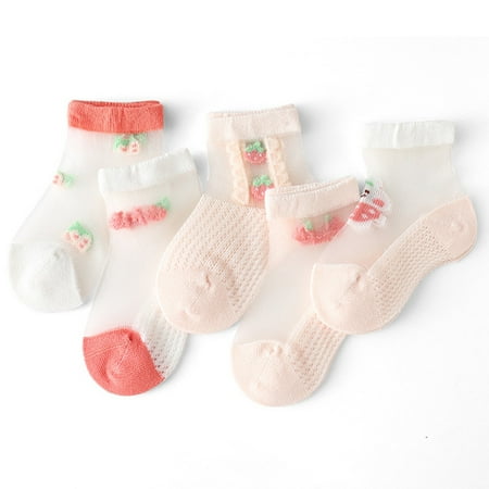 TAIAOJING Breathable Kids Socks For Girls Boys Soft Blend Mesh Design Comfortable Everyday Wear For Toddlers Ages 1-7 Years Boho 1-3Y
