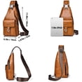 thumbnail image 6 of PU Leather Sling Bag for Men - Waterproof, Lightweight, Crossbody Chest Bag for Hiking & Cycling, 6 of 7
