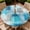 Blue Pixel, variant on ARTSLION Round Outdoor Tablecloth For Up To 52in With Umbrella Hole & Zipper Waterproof Elastic Edge Fitted Table Cover Big Sunflower For Patio Picnic Party, Blue Gold Marble
