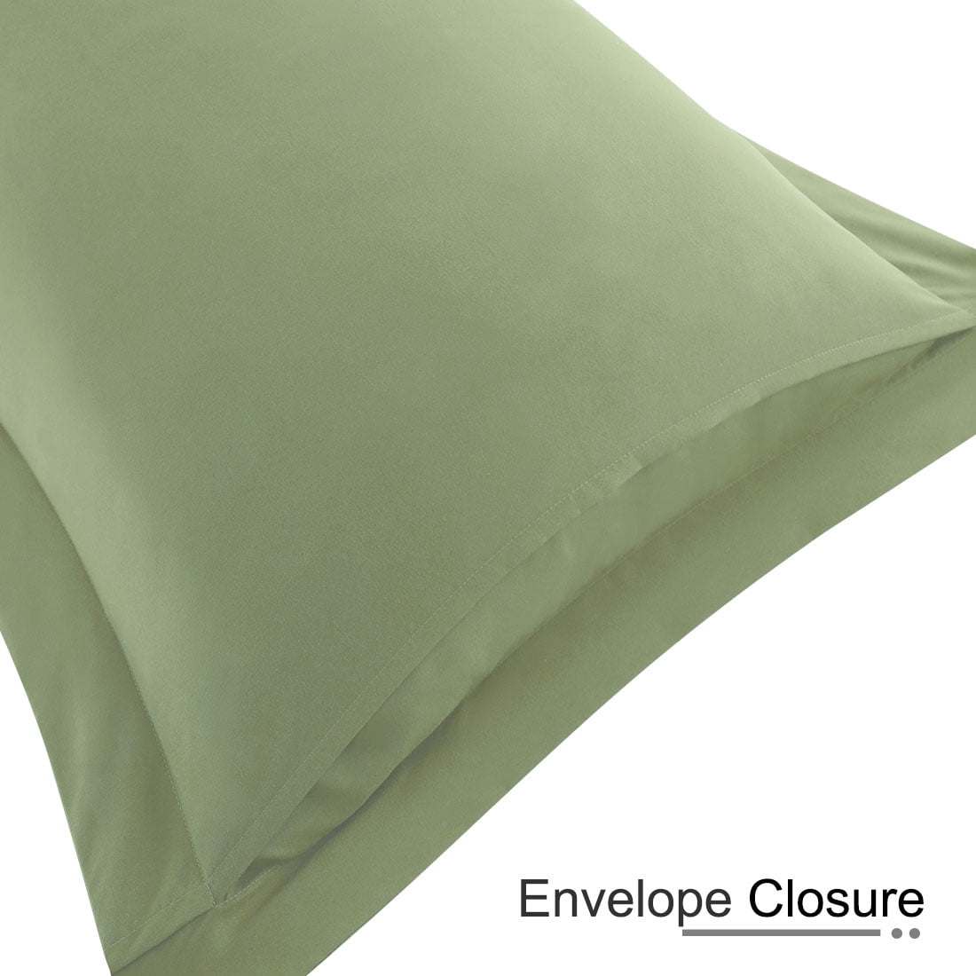 Unique Bargains 4-Pack Envelope Closure Pillow Sham No Zipper Queen Sage