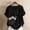 Black, variant on Womens Purple Short Sleeve Blouse Casual Floral Print Top Oversized Plus Size Daisy Loose Fit Wrinkle Resistant T-Shirt,Size 3XL