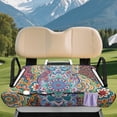 thumbnail image 3 of XYZCANDO Mandala Golf Cart Seat Cover | 4 Storage Pockets, Non-Slip Washable Terry Cloth | Universal 2-Seat Golf Cart Accessory, 3 of 8