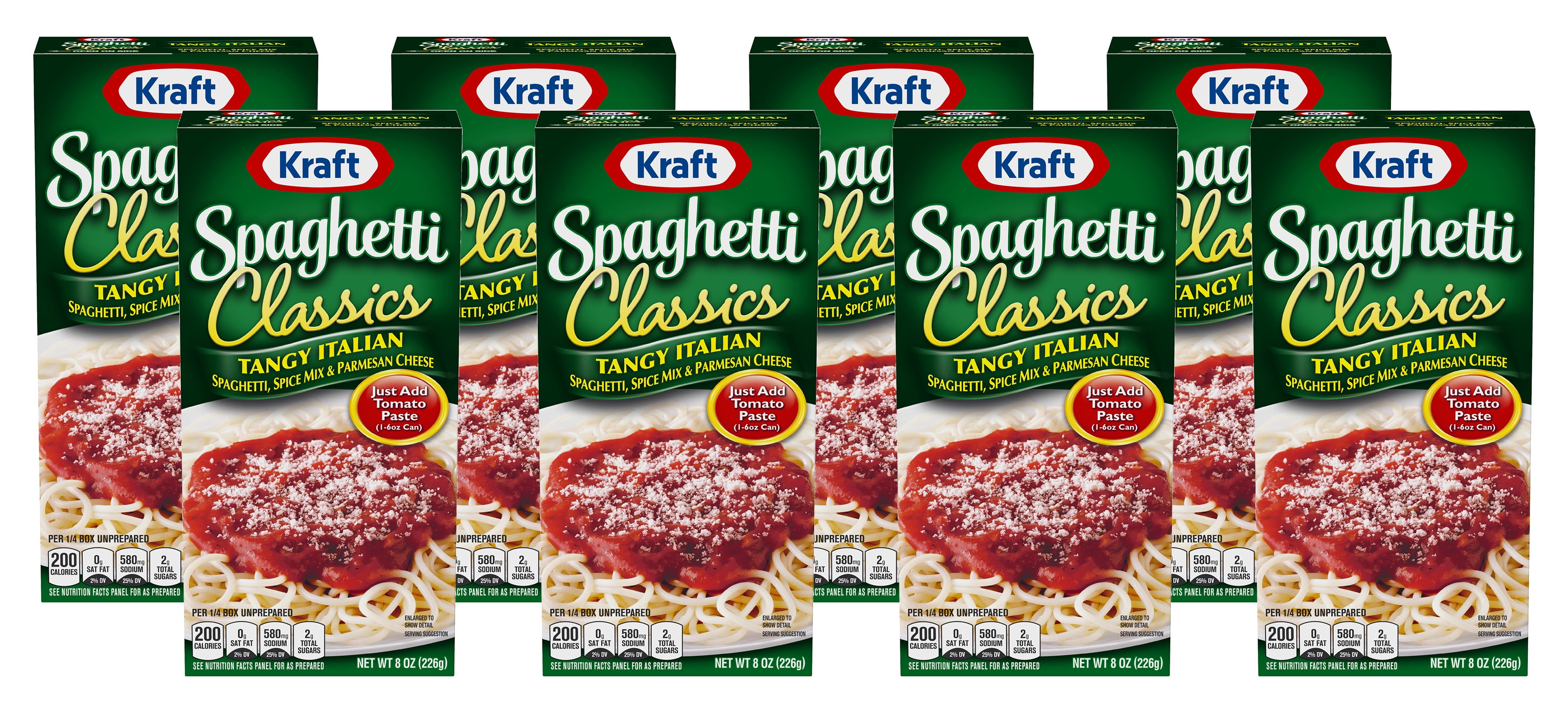 (8Pack) Kraft Spaghetti Classics, Tangy Italian, 8 oz