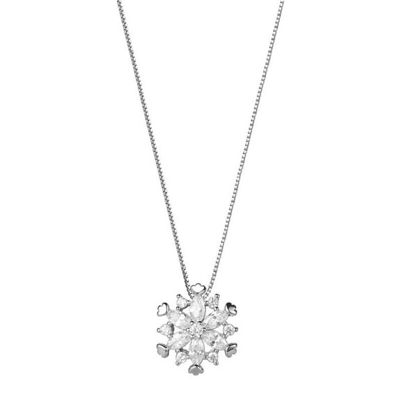 Snowflake Pendant Necklace Clavicle Chain Dainty Snowflake Charm with for Rhines