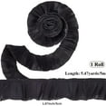 thumbnail image 2 of 5.47 Yards 2 Inch Black Satin Pleated Trim Double Layer Ruffled Lace Ribbons Smooth Gathered Fabric Vintage Wrinkled Trimming for Sewing Making Clothing Accessories Home Decor DIY Craft, 2 of 8
