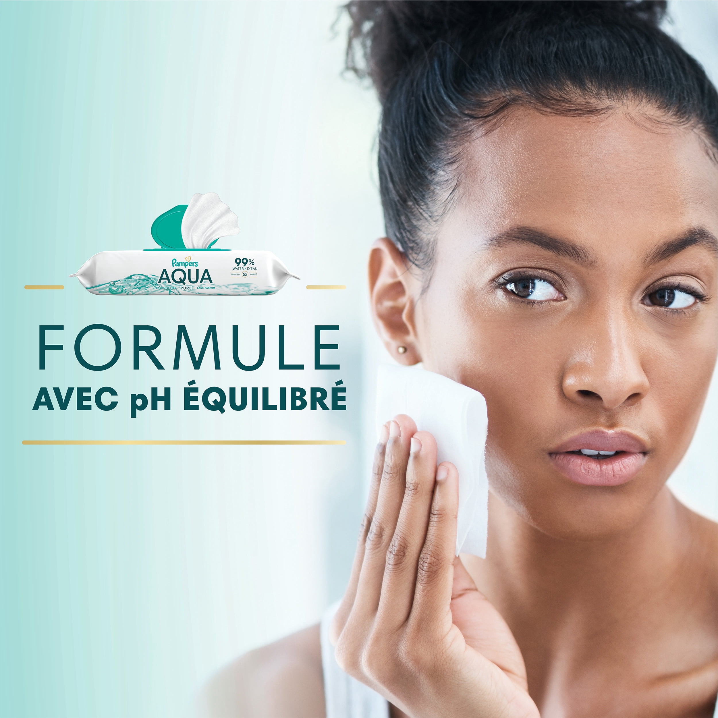 Lingettes pour bébés Pampers Aqua Pure Sensitive, 99 % d’eau, hypoallergéniques, non parfumées, 672 lingettes pour bébés au total (12X emballages rabattables)