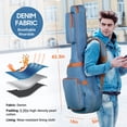 thumbnail image 2 of CAHAYA Denim Acoustic Guitar Bag 5 Storage Pockets Deluxe Full Size 8mm Padding Backpack Denim Fabric Breathable Wearabl, 2 of 6