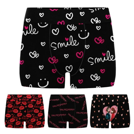 

Women Exotic Lingerie 4PCS Valentine Printed Plus Size Boxer Briefs High Waist Underwear Couples Spring Summer Casual Sexy Club Party Vacation Sleepwear Nightwear Gifts To Lovers