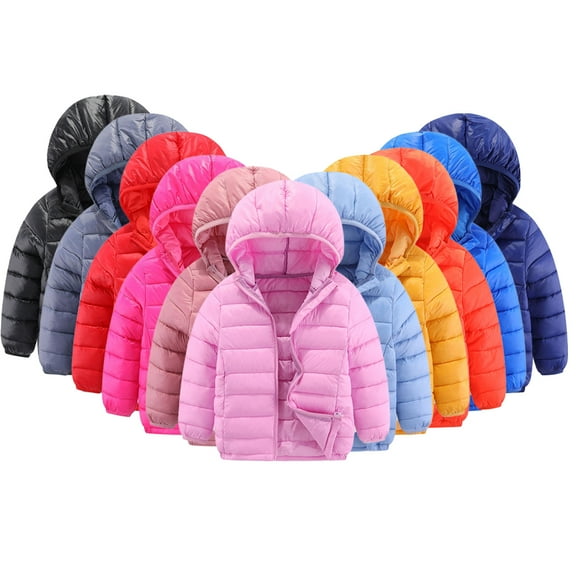 Godderr Kids Baby Boys Girls Winter Down Coat Toddler Warm Hooded Puffer Lightweight Water-Resistant Young Person Packable Puffer Jacket Outwear for 2-12Y