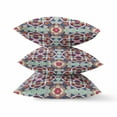 thumbnail image 2 of 18" Green Orange Cloverleaf Boho Suede Throw Pillow, 2 of 2